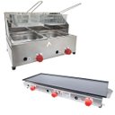 Ver imagem 1 de Kit Lanchonete Chapa 90cm e Fritadeira Profissional 2 Cubas Alcamar