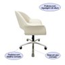 Poltrona Escritório Eduarda Cor Off White Base Cromada com Regulagem de Altura Poltronas do Sul - 3