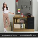Ver mais imagens de Balcão Multiuso 120cm 2 Portas 3 Gavetas Rustic/Preto Agata Madesa Rustic/Preto