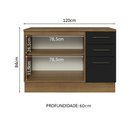 Ver imagem 6 de Balcão Multiuso 120cm 2 Portas 3 Gavetas Rustic/Preto Agata Madesa Rustic/Preto