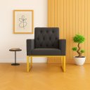 Ver imagem 1 de Poltrona Decorativa para Estúdios e Consultório Base Metal Cinza