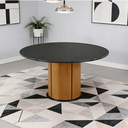 Ver imagem 5 de Mesa de Jantar 6 Lugares Redonda 135cm Tampo Vidro Verbena N01 Ypê Preto - Lyam Decor