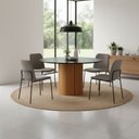 Ver imagem 2 de Mesa de Jantar 6 Lugares Redonda 135cm Tampo Vidro Verbena N01 Ypê Preto - Lyam Decor