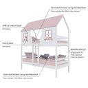 Ver imagem 4 de Beliche Casinha Encantada Madeira Maciça Branco/ Rosa Housin
