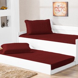 Cobre Leito Prático Solteiro 2 Peças - Vinho (Forro Tnt) - 1