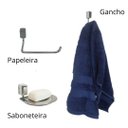 Ver imagem 3 de Kit Acessórios para Banheiro e Lavabo com 3 Peças Cromado