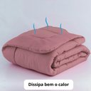 Ver imagem 3 de Edredom Casal Queen 5 Peças Leve para Verão Função Cobre Leito Rosê Casa Dona