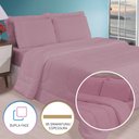 Ver imagem 2 de Edredom Casal Queen 5 Peças Leve para Verão Função Cobre Leito Rosê Casa Dona