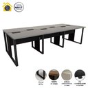 Ver imagem 3 de Plataforma de Trabalho 6 Pessoas 360cm X 120cm Pé Metal F5 Cor:cinza Sagrado com Preto