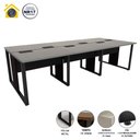 Ver imagem 3 de Plataforma de Trabalho 6 Pessoas 360cm X 120cm Pé Metal F5 Cor:cinza Sagrado com Preto