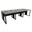 Ver imagem 4 de Plataforma de Trabalho 6 Pessoas 360cm X 120cm Pé Metal F5 Cor:cinza Sagrado com Preto