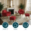 Ver imagem 5 de Kit 2 Poltronas Decorativa e 2 Puffs para Sala Recepção Manicure Consultório Quarto Alice Suede