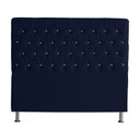 Ver imagem 1 de Cabeceira de Cama Box Paris King 195 Cm Botão Strass Suede Azul Marinho Eli Móveis