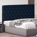 Ver imagem 2 de Cabeceira de Cama Box Paris King 195 Cm Botão Strass Suede Azul Marinho Eli Móveis