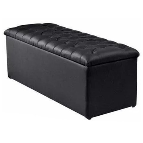 Calçadeira Recamier Baú Casal Queen 160cm Sofia Napa Preto