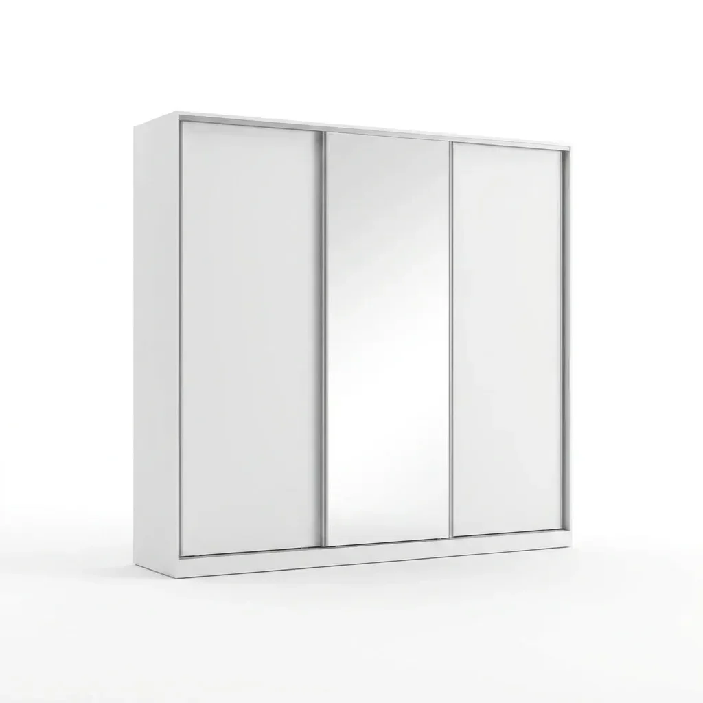 Ver imagem 5 de Guarda-Roupa 3 Portas de Correr 1 com Espelho 3 Gavetas Altis Branco