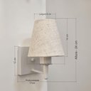 Ver imagem 4 de Arandela Quadrada Md-2034 Branco Cúpula Cone Rustico Bege