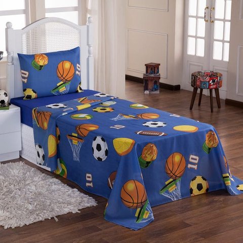 Jogo De Lençol Infantil 3 Peças - Futebol