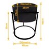 Puff Argola Redondo Cinza Base Metal Preta - 2