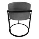 Ver imagem 1 de Puff Argola Redondo Cinza Base Metal Preta