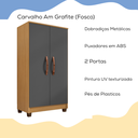 Ver imagem 5 de Armario Multiuso 2 Portas 6522 61 Cm Carvalho Am Grafite Incp