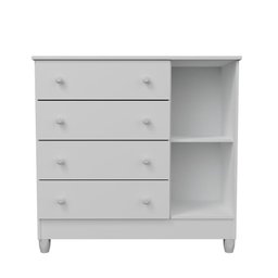 Quarto de Bebê Gabrielle Berço 3 em 1 Guarda Roupa 4 Portas Cômoda Infantil Branco Carolina Baby - 6