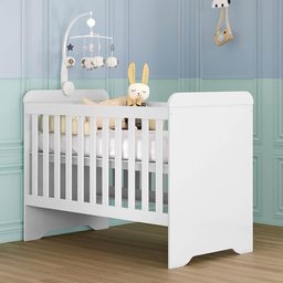 Quarto de Bebê Gabrielle Berço 3 em 1 Guarda Roupa 4 Portas Cômoda Infantil Branco Carolina Baby - 2