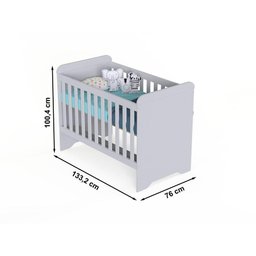 Quarto de Bebê Gabrielle Berço 3 em 1 Guarda Roupa 4 Portas Cômoda Infantil Branco Carolina Baby - 4