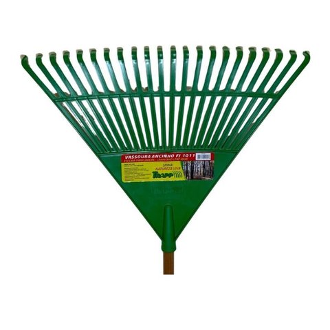 Vassoura Plástica Rastelo para Grama Jardim C/ Cabo Fj1011 Trapp