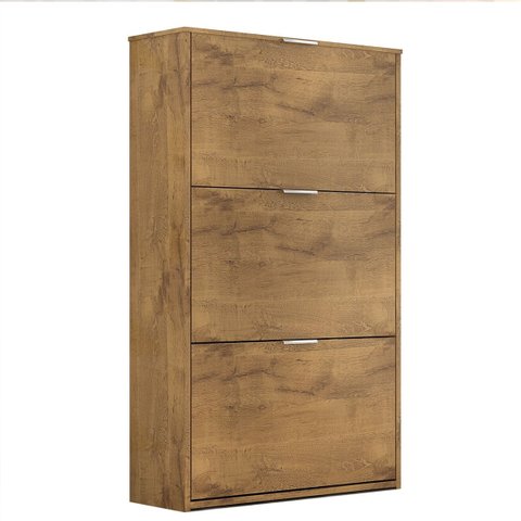 Sapateira Armário Organizador Basculante 18 Pares 3 Portas:castanho