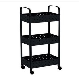 Fruteira Organizadora Em Inox Black 3 Andares Com Rodinhas Mak Inox - 1