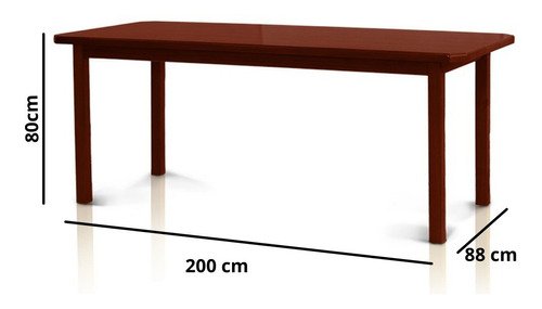 Mesa Com 8 Cadeiras de Madeira Maciça 200x88 Bonacor A Mogno - 3