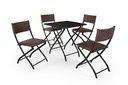 Ver imagem 2 de Jogo Mesa Preto Dobravel C/ 4 Cadeiras Dobravel Castanho