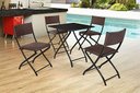 Ver imagem 1 de Jogo Mesa Preto Dobravel C/ 4 Cadeiras Dobravel Castanho