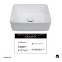 Ver imagem 2 de Cuba de Apoio para Banheiro Retangular Louça Cerâmica Galena Pingoo.casa - Branco