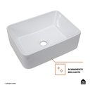 Ver imagem 3 de Cuba de Apoio para Banheiro Retangular Louça Cerâmica Galena Pingoo.casa - Branco