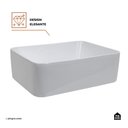 Ver imagem 6 de Cuba de Apoio para Banheiro Retangular Louça Cerâmica Galena Pingoo.casa - Branco