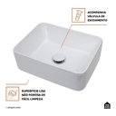 Ver imagem 4 de Cuba de Apoio para Banheiro Retangular Louça Cerâmica Galena Pingoo.casa - Branco