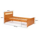Ver imagem 3 de Cama de Solteiro Madeira Maciça com Palha Natural Castanho Claro