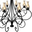 Ver imagem 4 de Luminária de Ferro com 8 Bocais Rústica com Cúpulas de Vidro - Preto