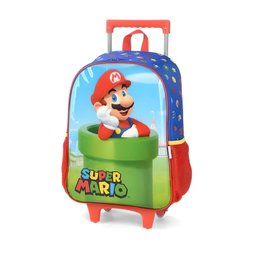 Kit Mochila com Rodas + Lancheira Térmica Infantil Super Mario Vermelho - Luxcel - 2