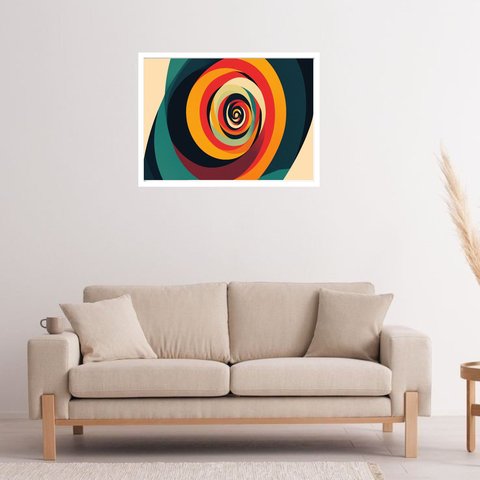 Quadro Decorativo Espiral Colorido Abstrato - 50x70cm:moldura Preta
