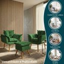 Ver imagem 4 de Kit 2 Poltronas Decorativa e Puff para Sala Recepção Manicure Consultório Quarto Alice Suede