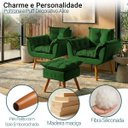 Ver imagem 3 de Kit 2 Poltronas Decorativa e Puff para Sala Recepção Manicure Consultório Quarto Alice Suede