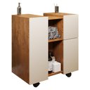 Ver imagem 1 de Gabinete Armario Banheiro Pia de Coluna Macau com Rodízios Nature/perola