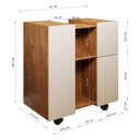 Ver imagem 5 de Gabinete Armario Banheiro Pia de Coluna Macau com Rodízios Nature/perola