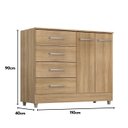 Ver imagem 6 de Comoda Gisele 4 Gavs 2 Portas