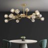 Lustre Dourado 18 Globos Lapidados LUXVIE 110v - 1
