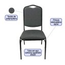 Ver imagem 2 de Cadeira para Hotel ou Eventos com Reforço Empilhável Cor Cinza Preto Kit 5 Unidades Poltronas do Sul