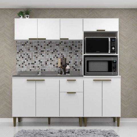 Cozinha Compacta Iara 9 Portas 1 Gaveta Branco - Jcarvalho